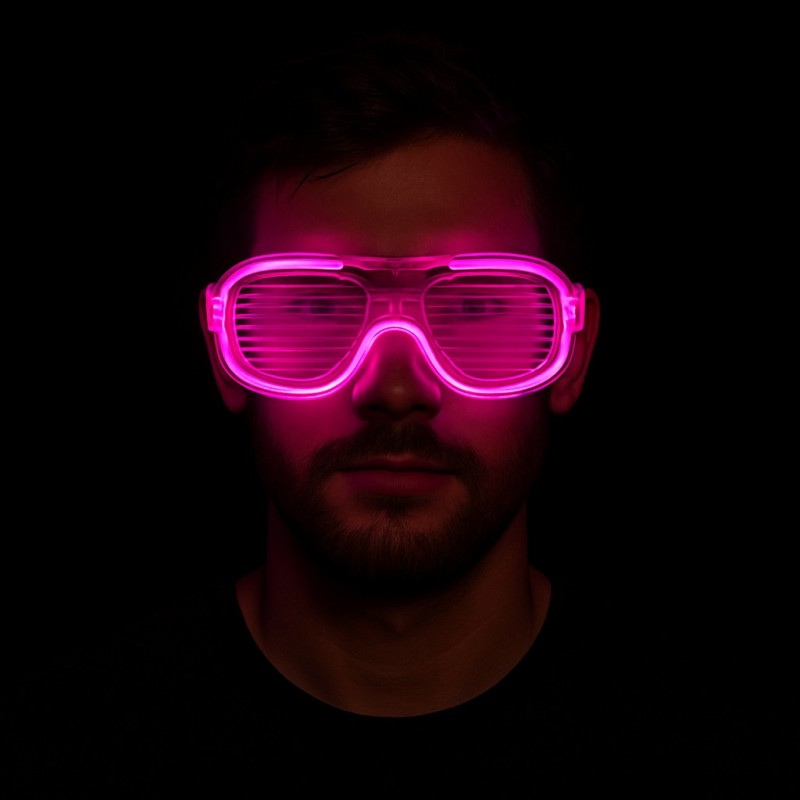 Pembe Led Işıklı Parti Gözlüğü - Neon 3 Modlu Pembe Led Işıklı Parti Gözlüğü - Neon 3 Modlu