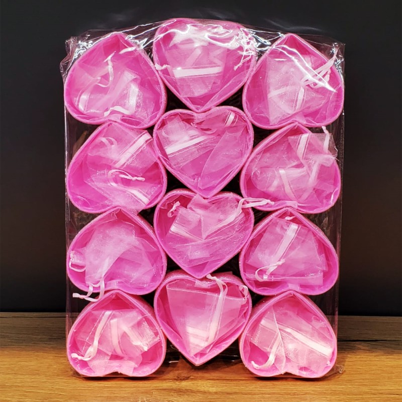 Pembe Kalpli Tül Kese Pembe Kalpli Tül Kese