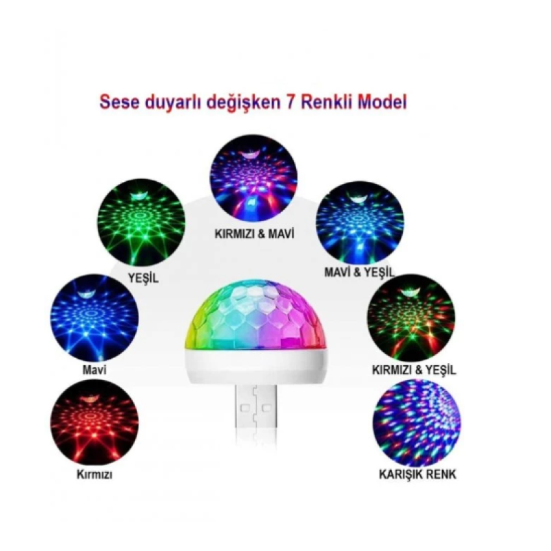 Usb Girişli Sese Duyarlı Disko Topu Usb Girişli Sese Duyarlı Disko Topu