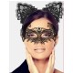 Siyah Renk Dantel Maske ve Dantel Kulak Taç Seti Yetişkin