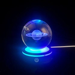 USB'li Satürn Tasarımlı Dönen Cam Küre