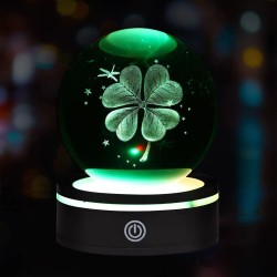 USB'li Yonca Tasarımlı Dönen Cam Küre 