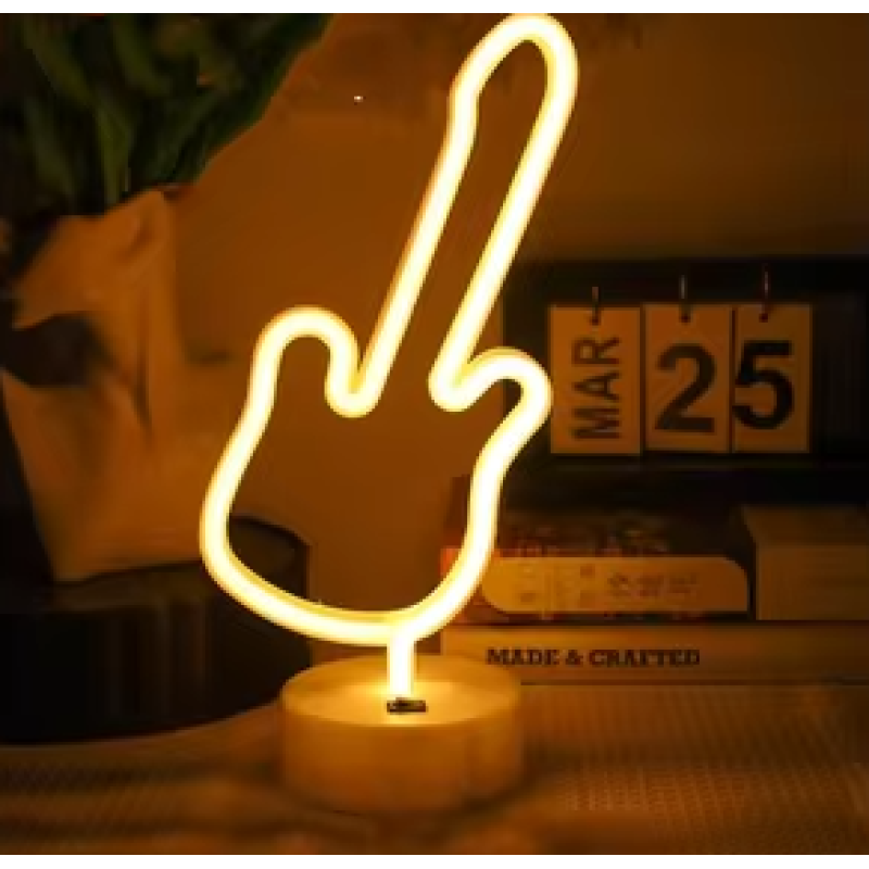 Neon Gitar Masa Lambası Neon Gitar Masa Lambası