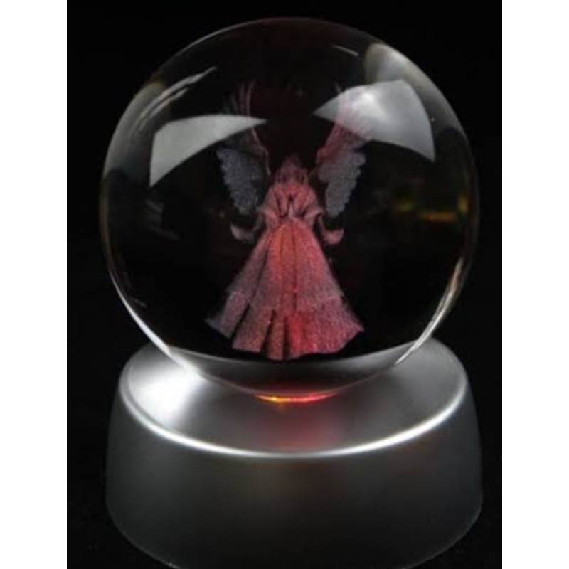 LED Işıklı Melek Figürlü Kristal Küre LED Işıklı Melek Figürlü Kristal Küre