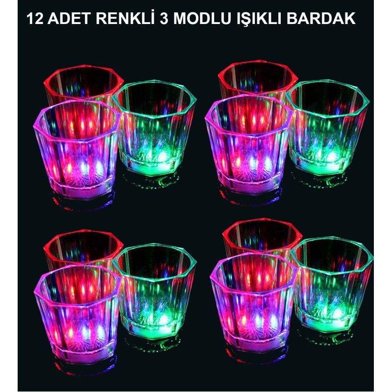 LED Işıklı Eğlence Bardak Seti 12 Adet LED Işıklı Eğlence Bardak Seti 12 Adet