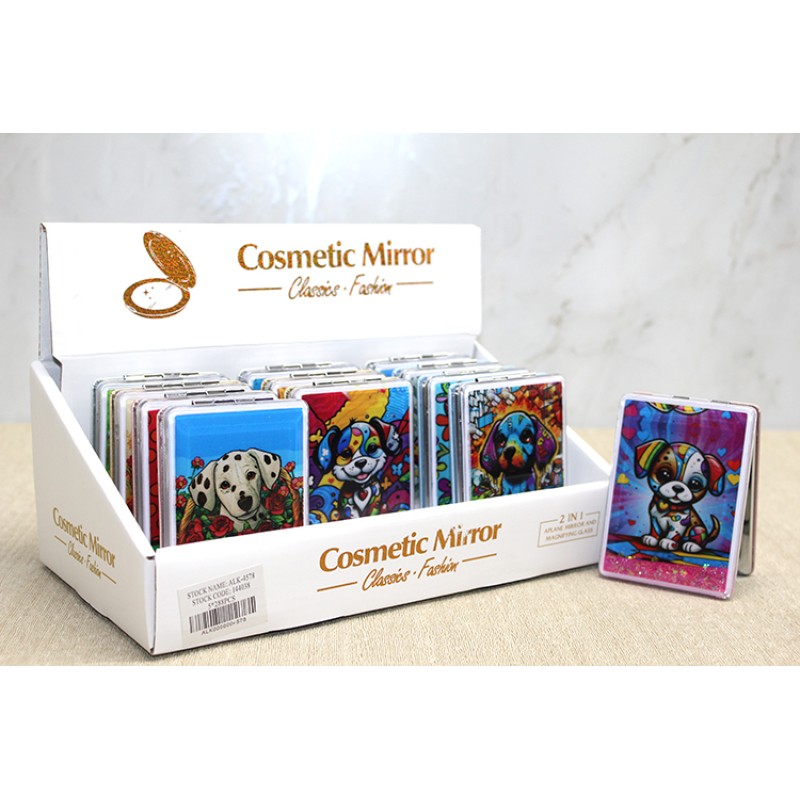 Hareketli Sulu Detaylı Köpek Figürlü El Aynası Hareketli Sulu Detaylı Köpek Figürlü El Aynası