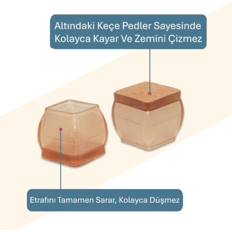 4'lü Kauçuklu Sandalye Ayak Koruyucu Pabuç 