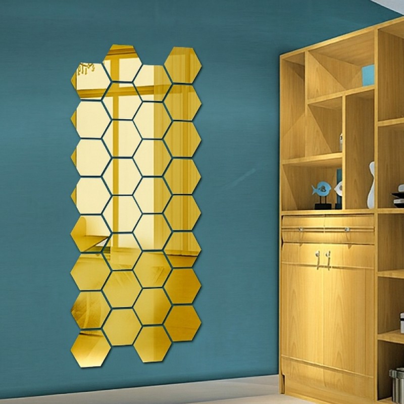 Yapışkanlı Akrilik Gold Ayna Seti 12 Adet Yapışkanlı Akrilik Gold Ayna Seti 12 Adet