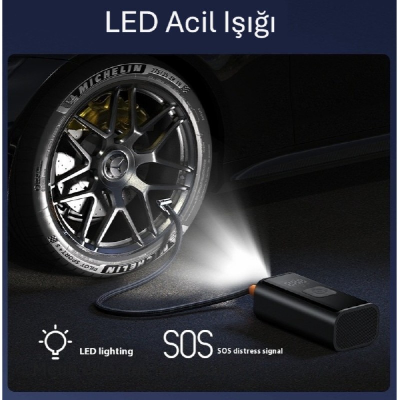 LCD Göstergeli 3'ü 1 Arada Hava Kompresörü 