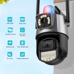 Çakarlı Çift Lensli Dış Mekan Güvenlik Kamerası 