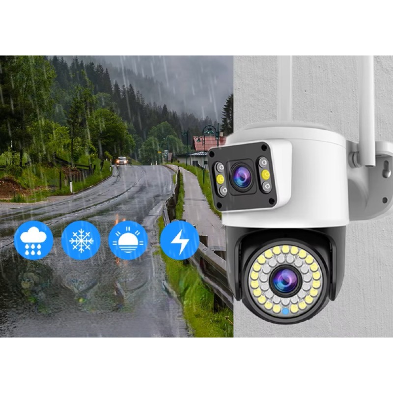 Çift Lensli Dış Mekan Wi-Fi Kamera Çift Lensli Dış Mekan Wi-Fi Kamera