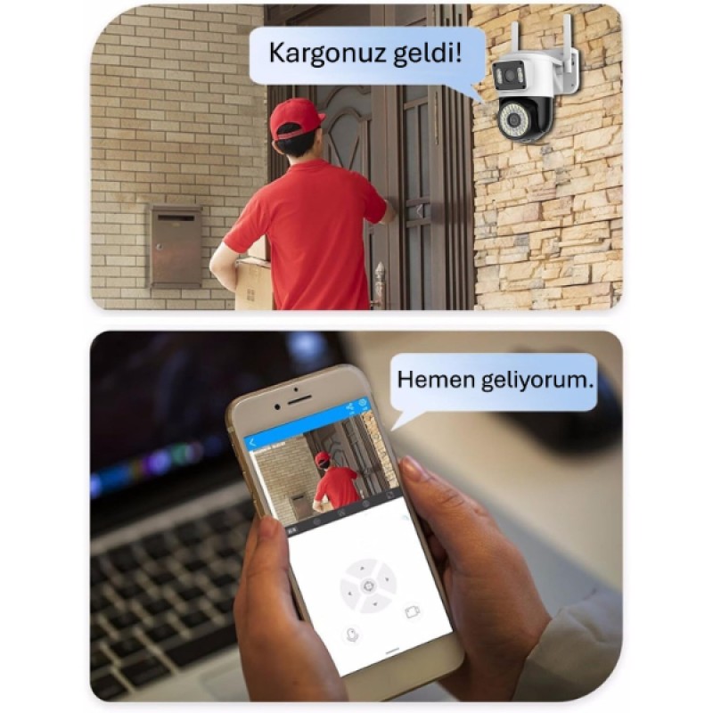 Çift Lensli Dış Mekan Wi-Fi Kamera Çift Lensli Dış Mekan Wi-Fi Kamera
