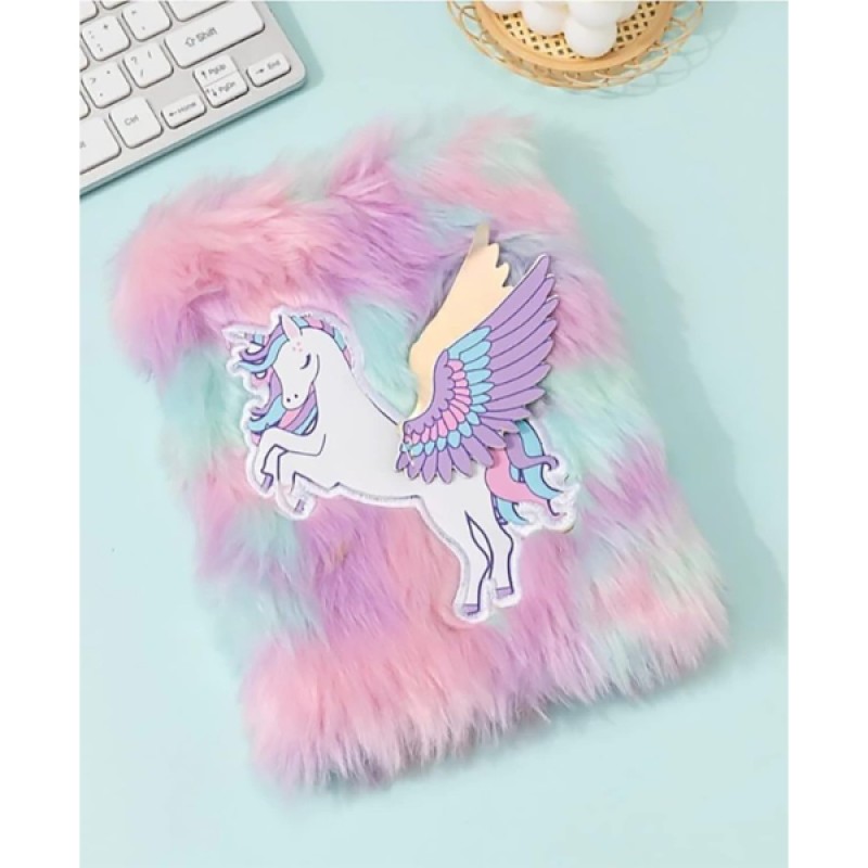 Unicorn Tasarımlı Peluş Hatıra Defteri Unicorn Tasarımlı Peluş Hatıra Defteri