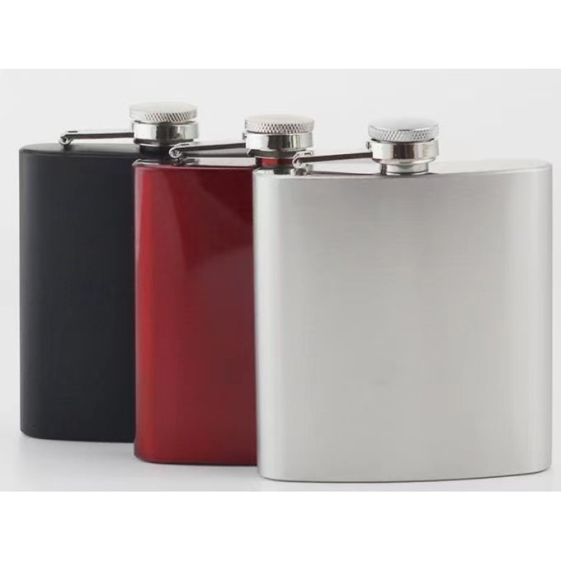 Siyah 6 oz Çelik Cep İçki Kanyak Matarası Siyah 6 oz Çelik Cep İçki Kanyak Matarası