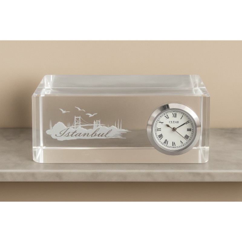 İstanbul Tasarımlı Kristal Saatli Biblo İstanbul Tasarımlı Kristal Saatli Biblo