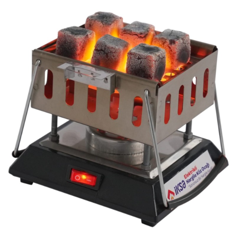 Kare Krom Elektrikli Nargile Köz Ocağı 