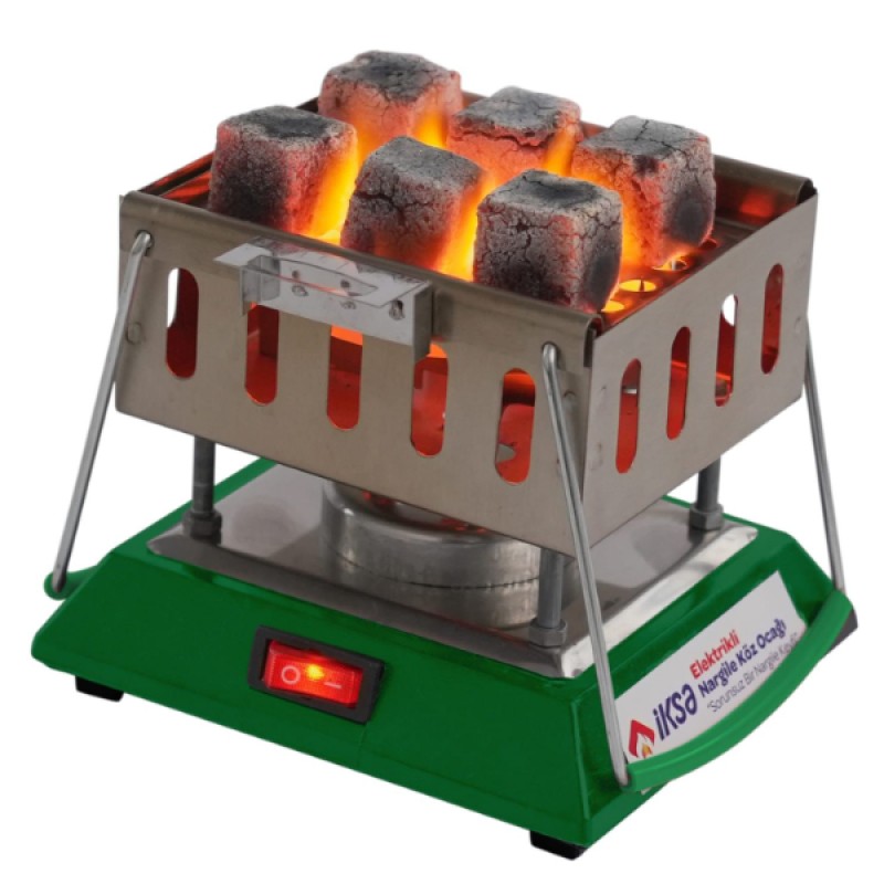 Kare Krom Elektrikli Nargile Köz Ocağı 