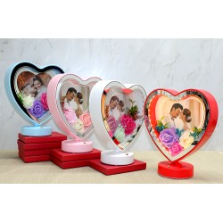 Kişiye Özel Fotoğraf Alanlı Kalpli Led Çerçeve Model 2