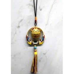 Renkli Püsküllü Şans Kedisi Feng Shui Askılık 