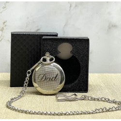 Özel Kutulu Dad (Baba) Tasarımlı Gümüş Köstekli Saat 