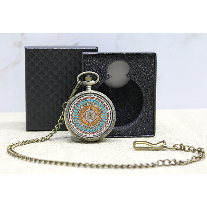 Özel Kutulu Mandala Deseni Köstekli Saat 