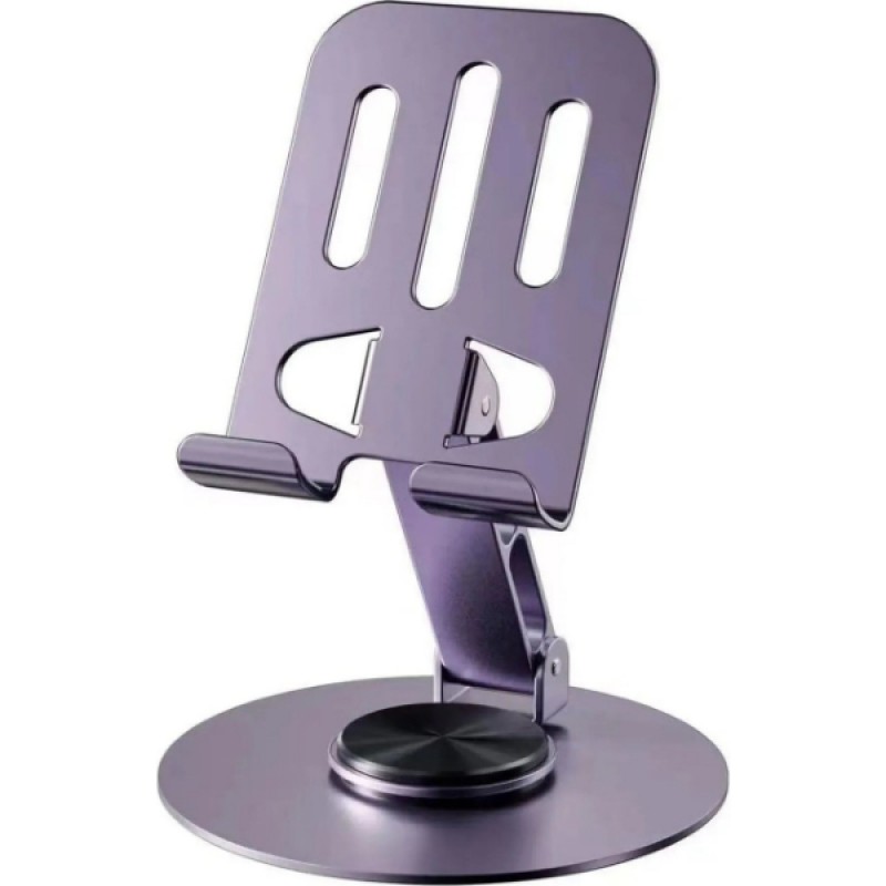 Mor 360° Dönebilir Kompakt Masaüstü Metal Telefon Tutucu Mor 360° Dönebilir Kompakt Masaüstü Metal Telefon Tutucu