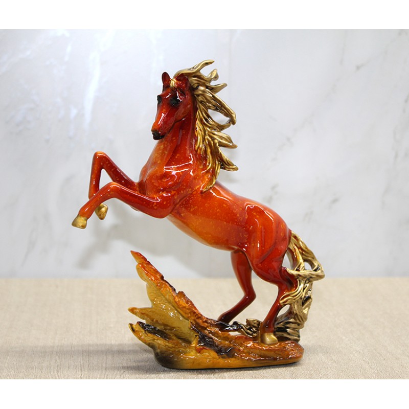 Polyester Gold Detaylı Şahlanmış At Figürü Polyester Gold Detaylı Şahlanmış At Figürü