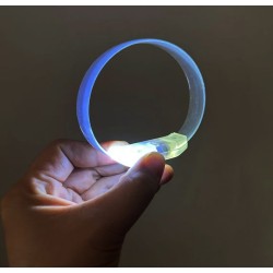 3 Modlu Pilli LED Işıklı Esnek Parti Bilekliği Beyaz