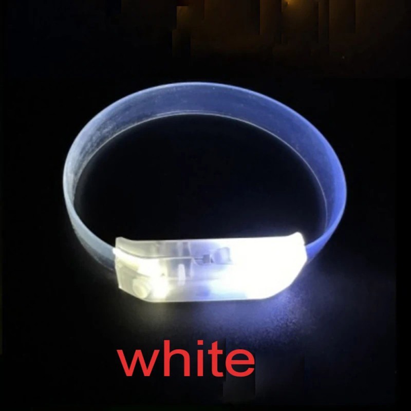 3 Modlu Pilli LED Işıklı Esnek Parti Bilekliği Beyaz 3 Modlu Pilli LED Işıklı Esnek Parti Bilekliği Beyaz