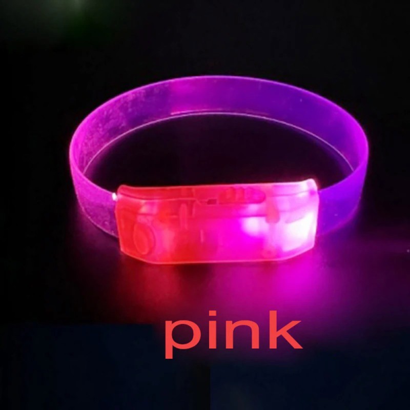 3 Modlu Pilli LED Işıklı Esnek Parti Bilekliği Pembe 3 Modlu Pilli LED Işıklı Esnek Parti Bilekliği Pembe