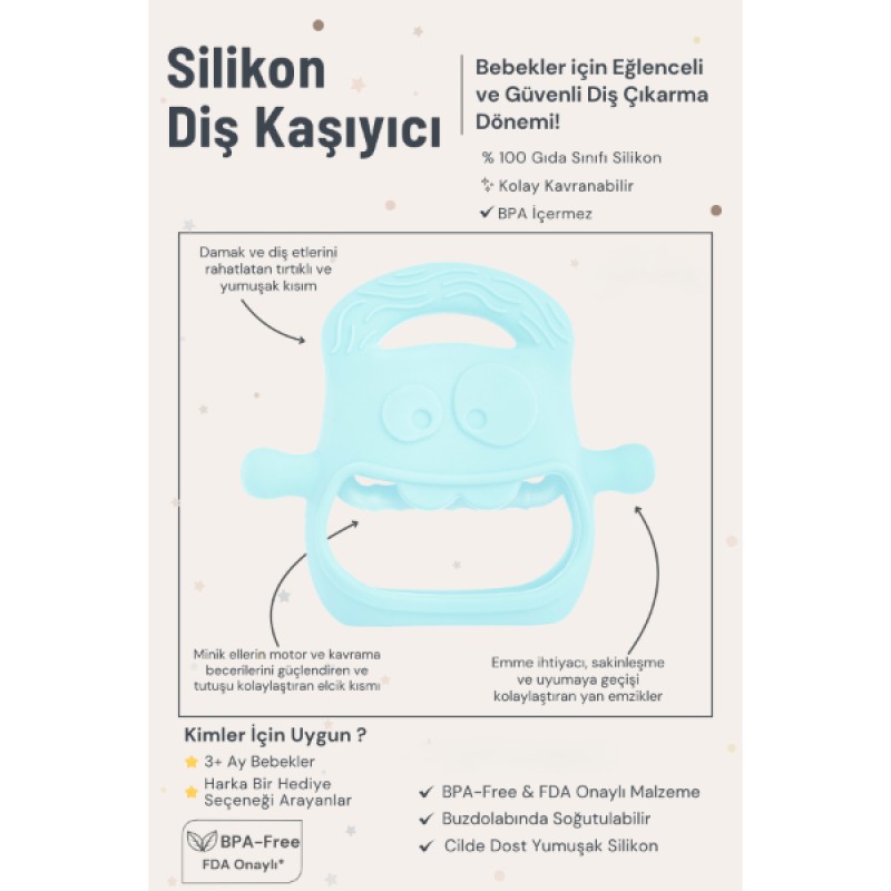 Mavi Bebek Silikon Diş Kaşıyıcı Mavi Bebek Silikon Diş Kaşıyıcı