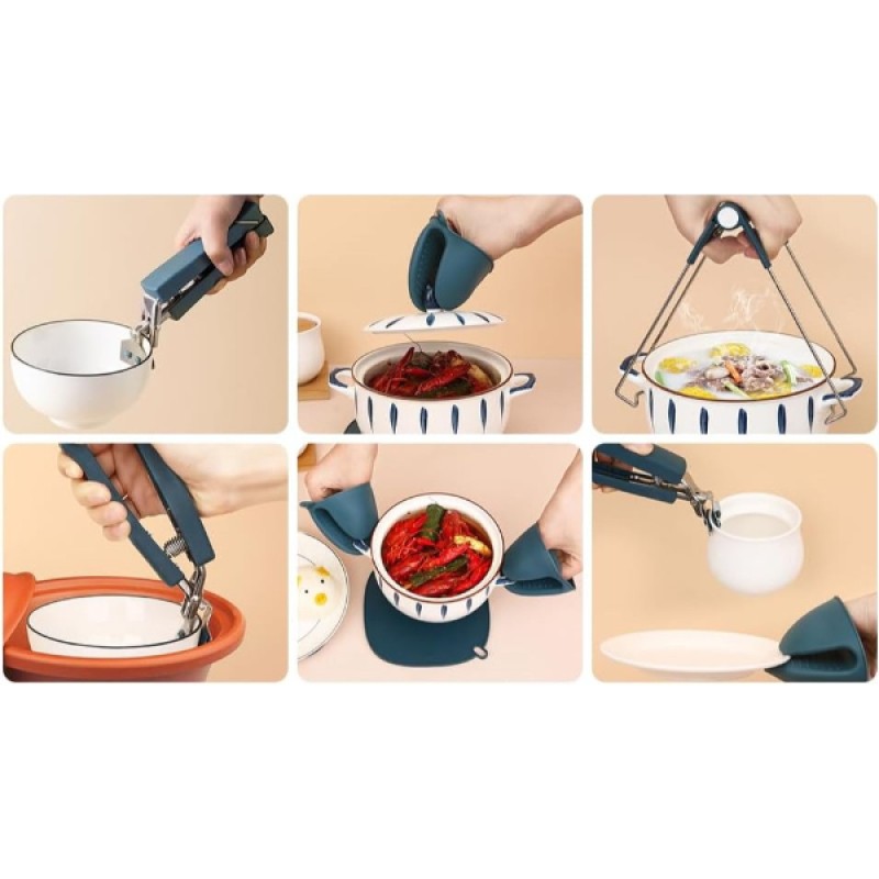 4 Parça Yanma Önleyici Mutfak Seti - Tencere Tabak Tutucu Ve Fırın Eldiveni 4 Parça Yanma Önleyici Mutfak Seti - Tencere Tabak Tutucu Ve Fırın Eldiveni