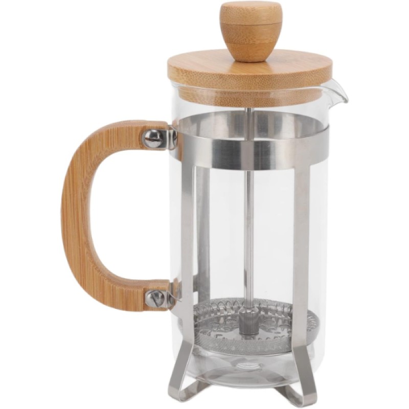 Ahşap Detaylı 600 ml Cam French Press Ahşap Detaylı 600 ml Cam French Press