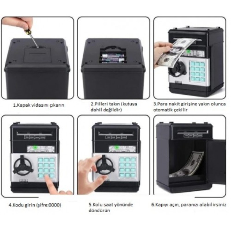 Elektronik Şifreli Kasa Otomatik ATM Kumbara Elektronik Şifreli Kasa Otomatik ATM Kumbara