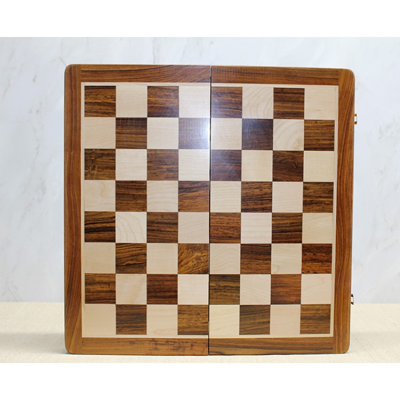 Mıknatıs Taşlı Ahşap Katlanabilir Kutulu Satranç Oyunu 40 Cm 