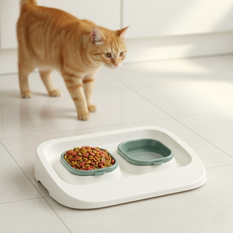 Mikopet Yeşil 2'si 1 Arada Mama Ve Su Kabı Mikopet Yeşil 2'si 1 Arada Mama Ve Su Kabı