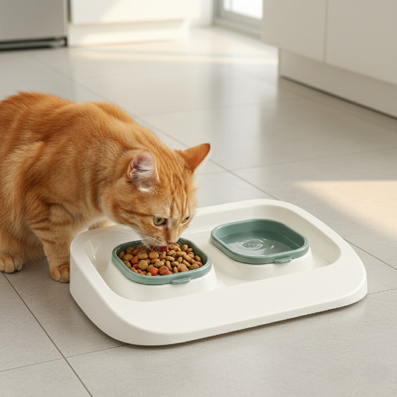 Mikopet Yeşil 2'si 1 Arada Mama Ve Su Kabı Mikopet Yeşil 2'si 1 Arada Mama Ve Su Kabı