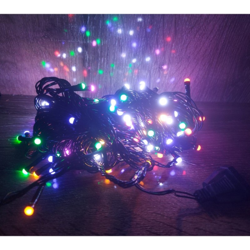 10m 100 Led Damla Uçlu Led Işık RGB Işık Siyah Kablo 10m 100 Led Damla Uçlu Led Işık RGB Işık Siyah Kablo