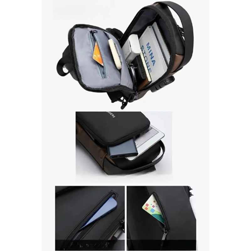 Powerbank Destekli Erkek Ön Göğüs Çantası Powerbank Destekli Erkek Ön Göğüs Çantası