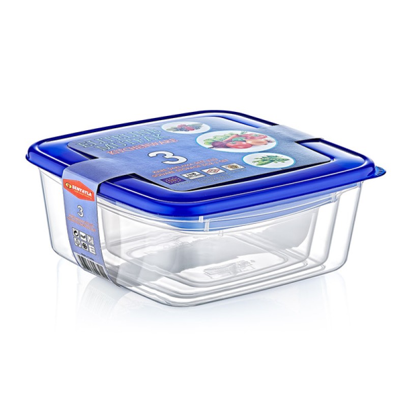 3'lü Kare Saklama Kabı Seti 3'lü Kare Saklama Kabı Seti