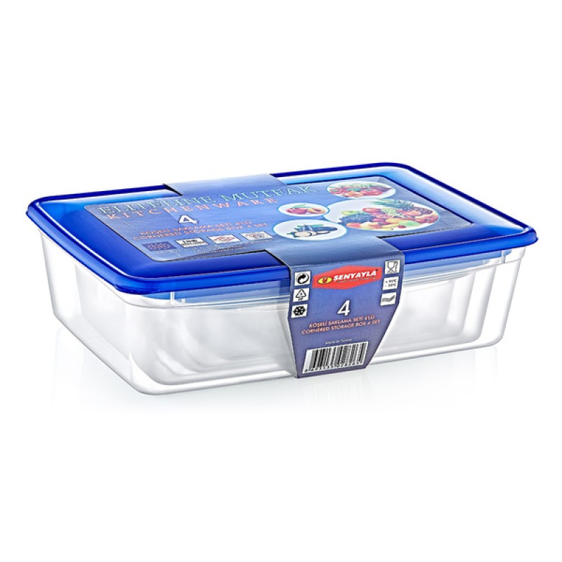 4'lü Köşeli Saklama Kabı Seti 4'lü Köşeli Saklama Kabı Seti