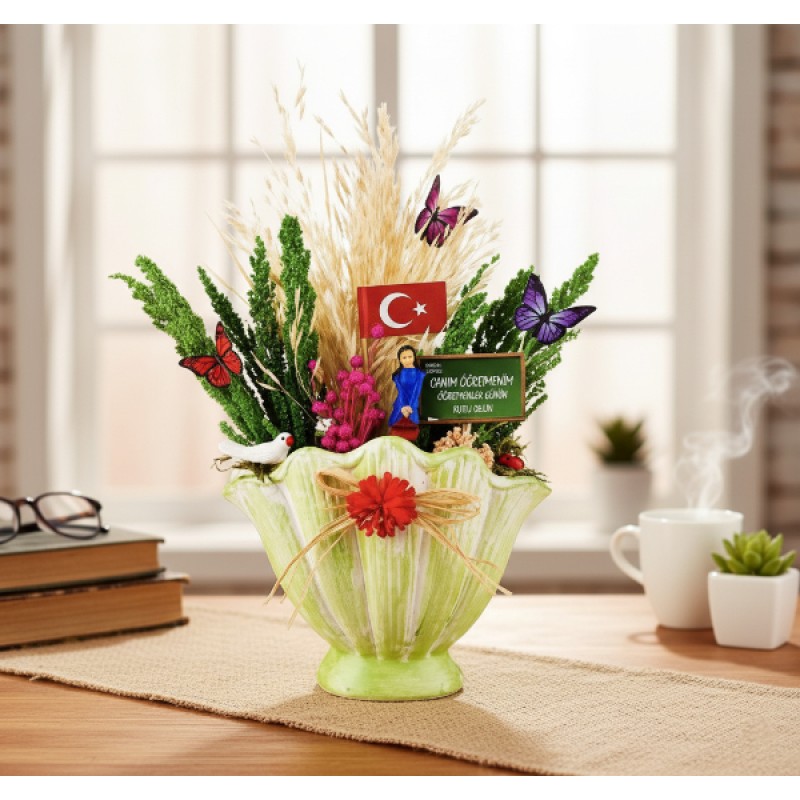 Vazo Midye Teraryum - Öğretmenler Günü Hediyesi 