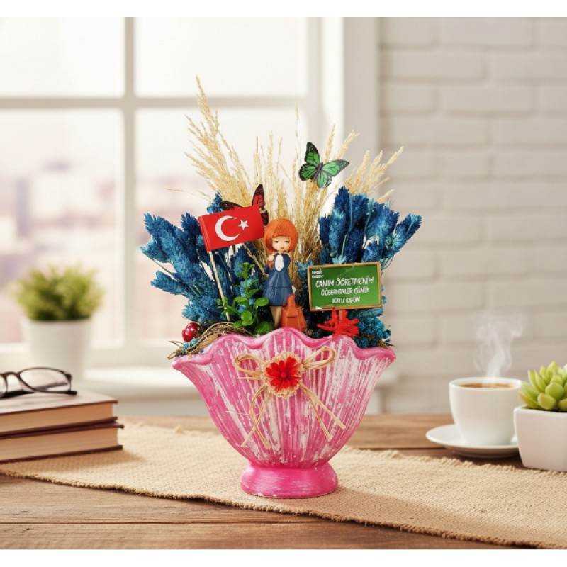 Vazo Midye Teraryum - Öğretmenler Günü Hediyesi 