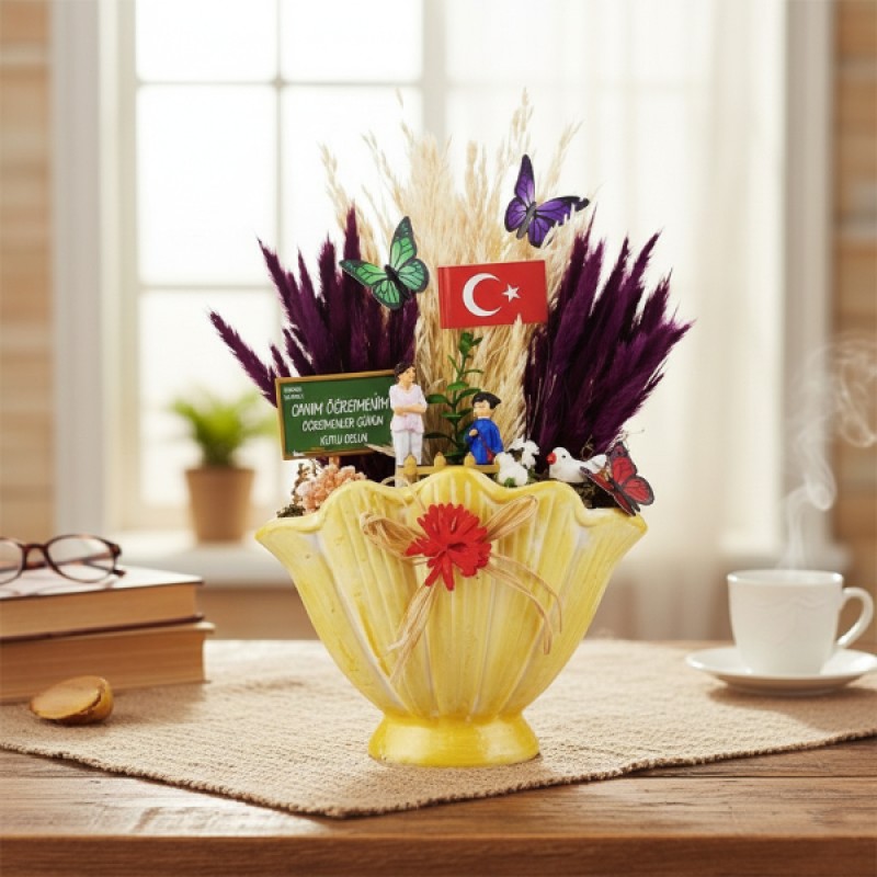 Vazo Midye Teraryum - Öğretmenler Günü Hediyesi 